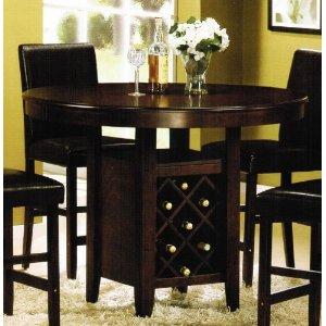 Counter Height Dining Table with Wine Rack - Cherry