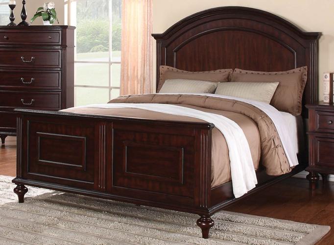 Country Brown Cherry Cal King Bed
