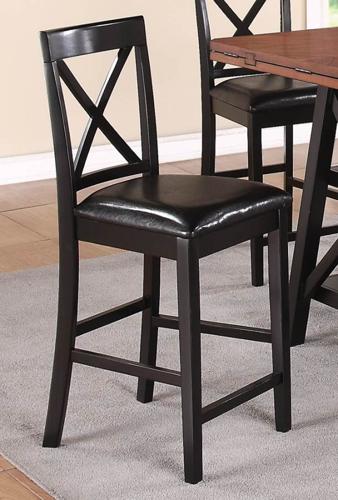Country Rustic Oak/Black 2 Counter Height Stools