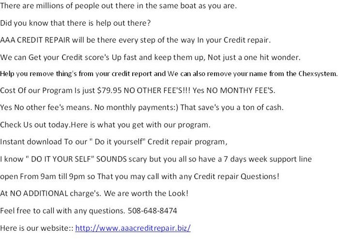?? Credit Repair that WORKS and will save you money.. Just $79.95