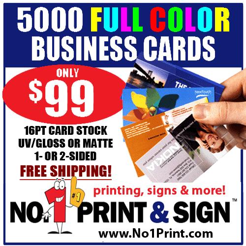 Custom Business Cards Only $99 for 5000! Free Shipping!!