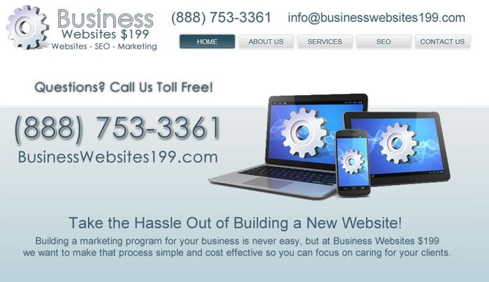 Custom Small Business Websites $99 - 888-753-3361 - 50% Off Special