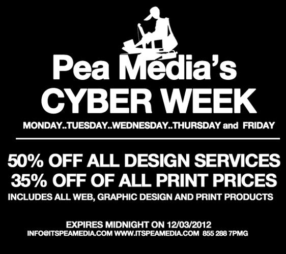 CYBER WEEK..50% off design, 35% off print, Free Shipping...logos cards flyers websites posters signs