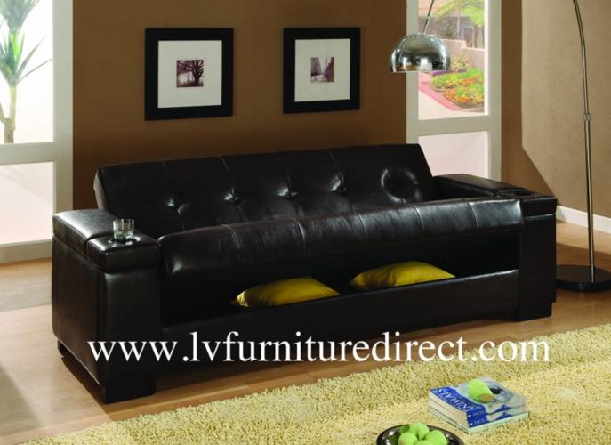 Dark Brown PU Sofa Bed Serves For Many Purposes.