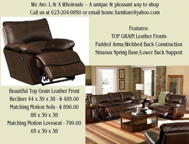 Dark Brown REAL LEATHER Fronts Motion 3 Piece RECLINING Collection