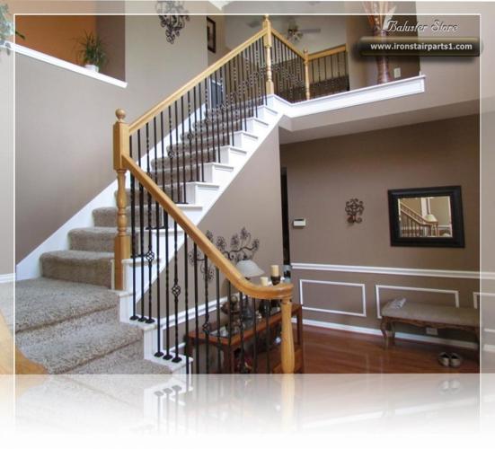 Decorative powder coated wrought iron balusters for stairs, balconies and more. SOLID AND HOLLOW