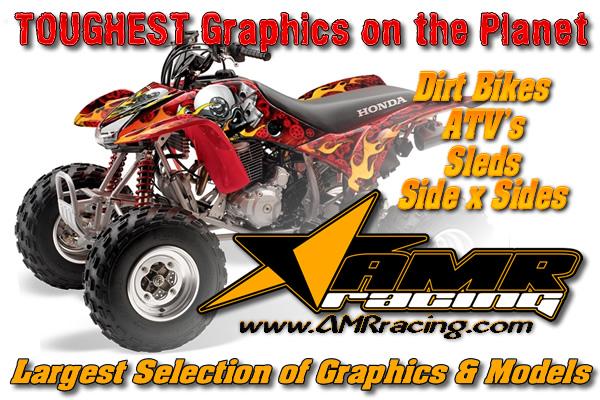 Dirt Bike Graphics Kits. ATV Decals. AMR Racing Graphics. KTM, Yamaha, Suzuki, Honda, Kawasaki