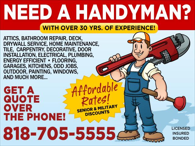do not pay full price! call this handyman service now los angeles encino