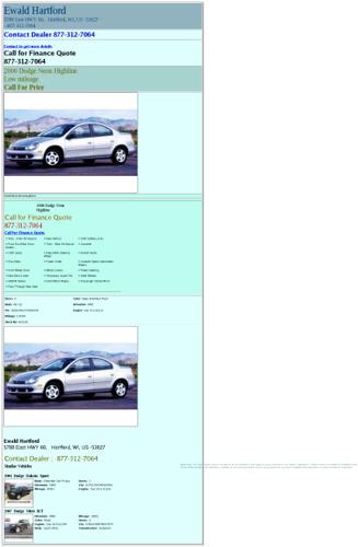 dodge neon highline low mileage h9523a 4
