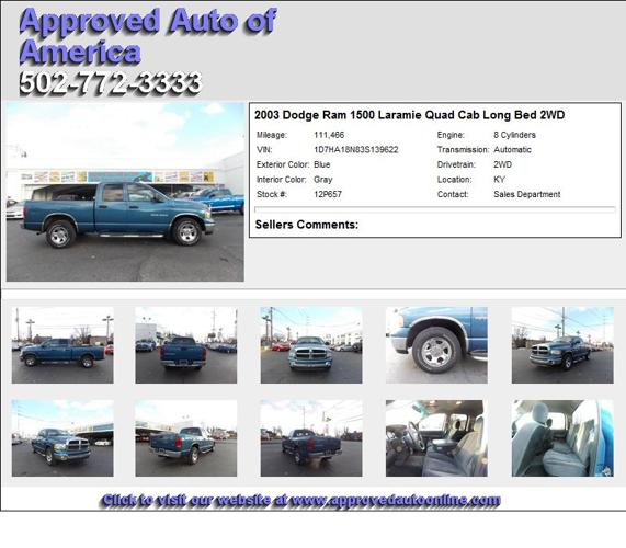 Dodge Ram 1500 Laramie Quad Cab Long Bed 2WD - Look No More