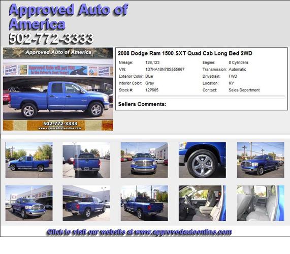 Dodge Ram 1500 SXT Quad Cab Long Bed 2WD - Ready for a new Home