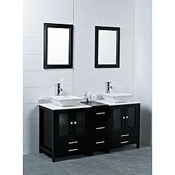 Double Sink Contemporary Bathroom Vanity Set