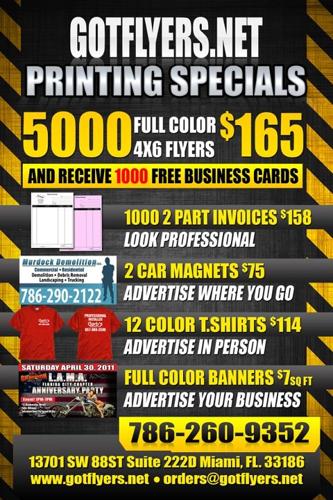 Downtown Miami Wholesale Full Color Printing 5000 4x6 Flyers For $165