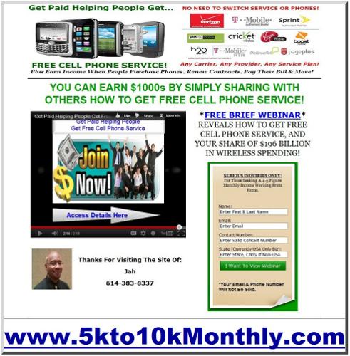 EARN $1000s HELPING PEOPLE Get Free Cell Phone Service - TRIED - TESTED & PROVEN - Find Out How ! bA