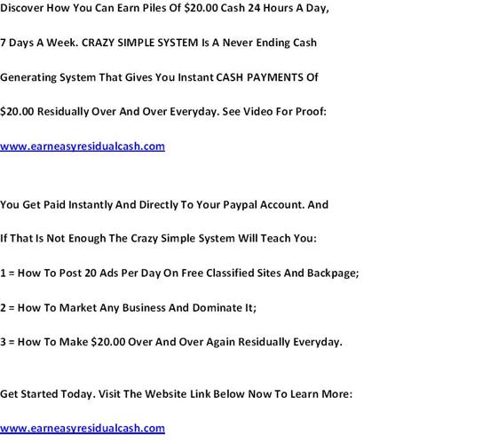 Easy And Simple Way To Earn $20 Dollar Over And Over
