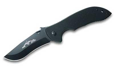 Emerson BT Super Commander Folding Knife Black-T Plain Drop Point w.