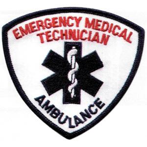 EMT Shoulder Patch - Blue and Red on White