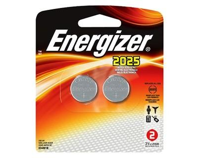 Energizer 2025BP-2 Lithium Coin #2025 3Volt (2-pack)