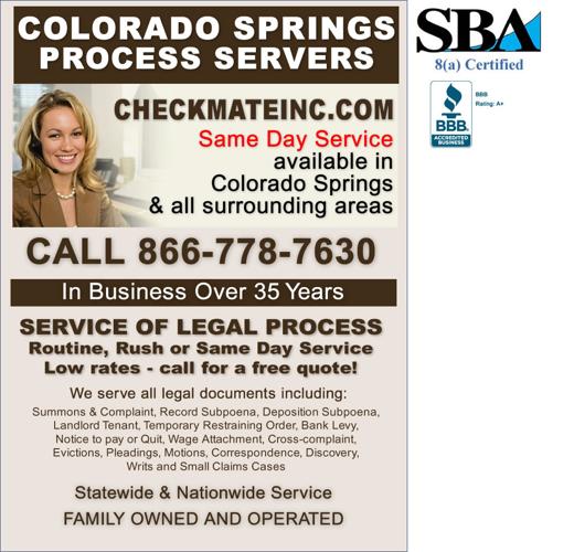 EVICTION PROCESS SERVER: Same Day Service Available in Colorado Springs - in business 35 years