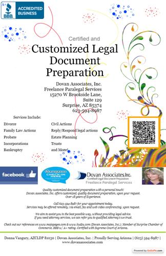 Family Law Documents Prepared For You! Call 623-594-8987