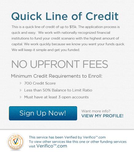 Fast Lines of Credit