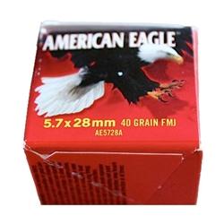 Federal American Eagle 5.7x28mm Ammo 40 Grain FMJ - 50 Rounds