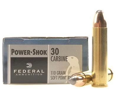 Federal Cartridge 30CA 30 Carbin 110gr SP-RN PwrShok /20