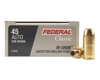 Federal Cartridge C45D Classic 45 Auto 230gr PwrShok JHP