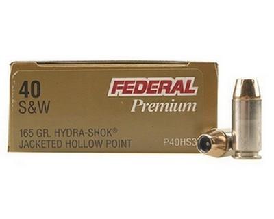 Federal Cartridge P40HS3 HydraShok 40 S&W 165Gr. JHP/20
