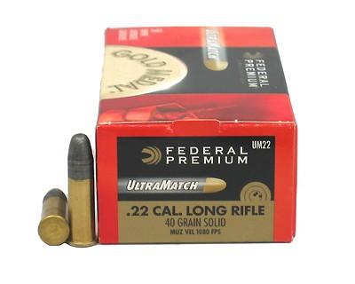 Federal Cartridge UM22 22LR 40gr Prem UltraMtch (Per 50)