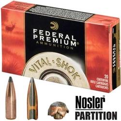Federal Premium Vital-Shok 375 H&H Magnum 300Gr Nosler Partition - 20 Rounds