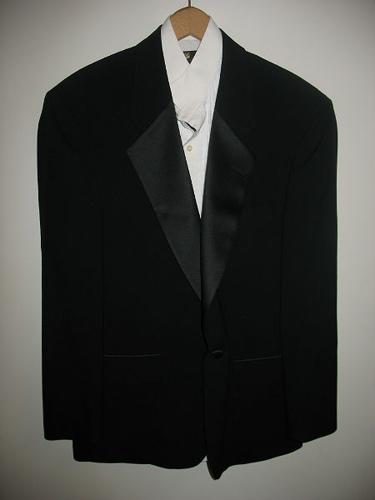 Formal Black Tuxedo With Shirt Cummerbund and Bow Tie
