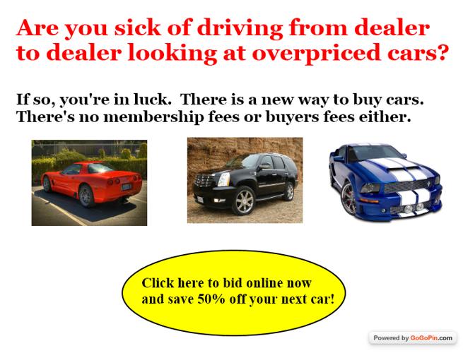 Free awesome auto auction is here! FREE to bid and buy! Save  cars trucks