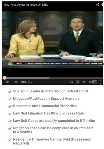 Free Foreclosure Attorney Consultation - Sue Your Lender / Stop Foreclosure