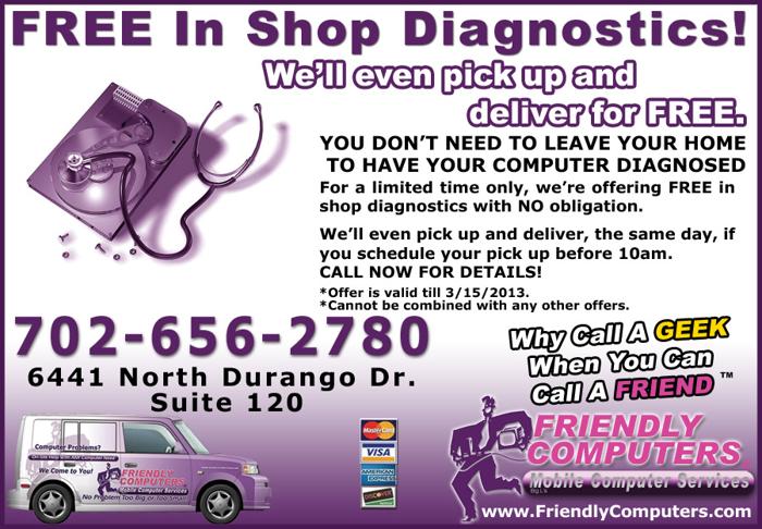 FREE in store diagnostics- we pick up & deliver!