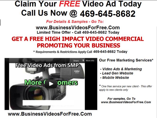 *Free Video Ads & Commercials for any Small Business!*++.[