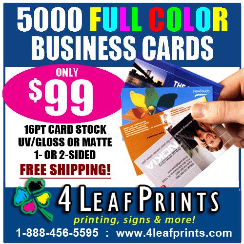 Full Color Business Cards Only 99! Lowest price ever!