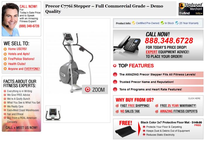 Full Commercial Grade Precor C776i Stepper ** Good Quality + Free Floor Mat