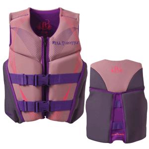 Full Throttle Neoprene Flex-Back Vest - Youth 50-90lbs - Pink/Grey .