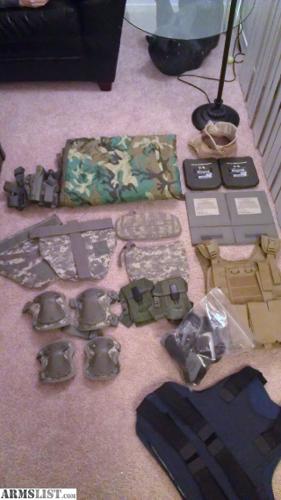 G.I. Surplus Tactical gear, body armor, Kevlar, misc.