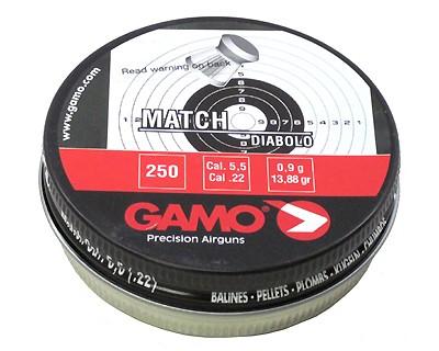 Gamo 632002554 Match Pellets (Flat Nose) .22 Cal