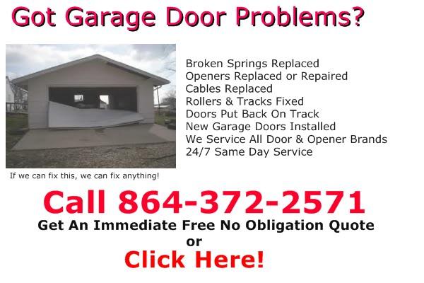 Garage Door Issues In Anderson, SC 864-372-2571