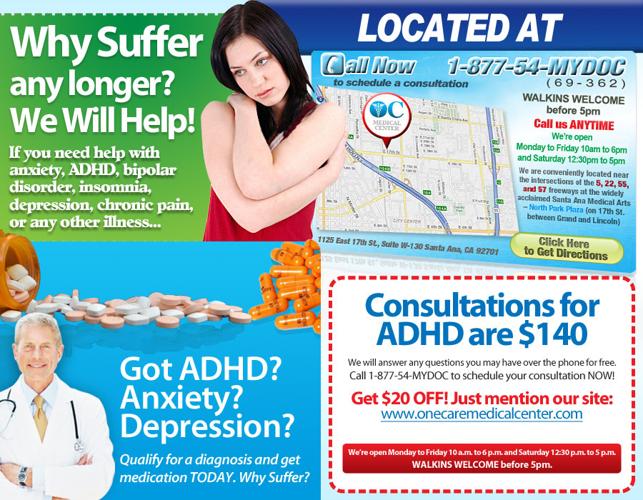 Get Medication for ADHD, Anxiety, Chronic Pain, Depression, Insomnia - REAL DOCTOR$!