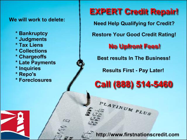 get your credit back on track - no upfront payment required!