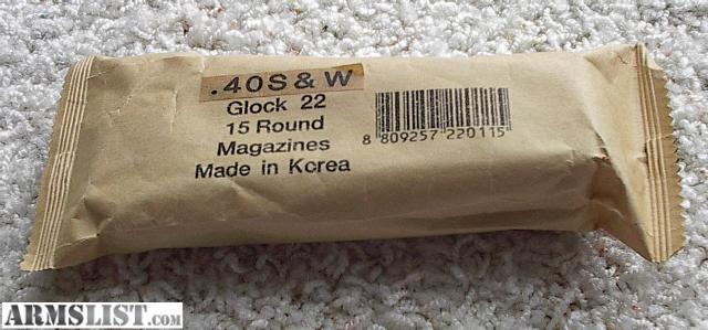 Glock 22 .40 S&W 15 round Magazine KCI Korea New 23 27 31 32 33 35