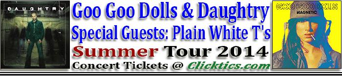 Goo Goo Dolls Concert Tickets For Noblesville, IN on Aug. 26, 2014
