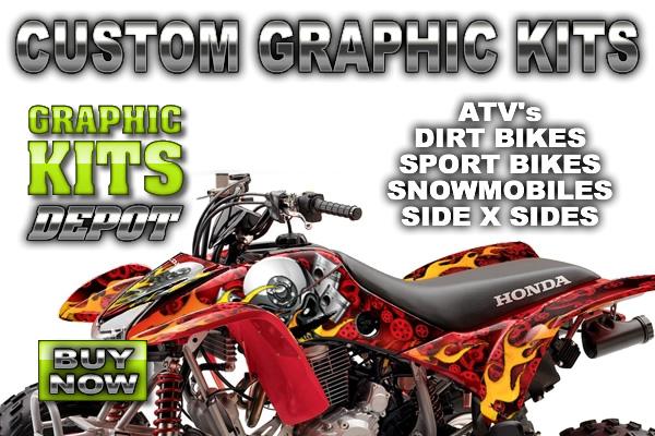 Graphic kits for Kawasaki, Suzuki, KTM, Honda, Polaris Snowmobile Graphics, Honda ATV