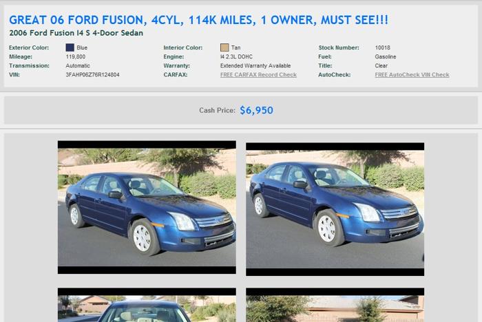 Great 06 Ford Fusion 4Cyl 114K Miles 1 Owner Must See!!!