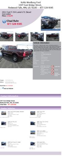 Great condition 2011 Ford F-350 Lariat 6.7L Diesel
