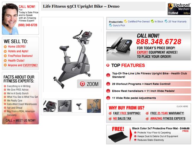 ++ Great Deal Upright Bike on Sale Life Fitness 95CI Free shipping <<